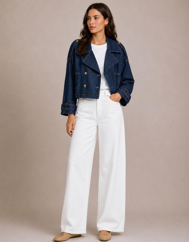 Vero Moda - Lelou Cropped Denim Jacket