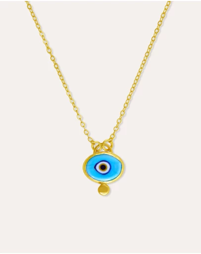Ottoman Hands - Alara Blue Evil Eye Pendant Necklace