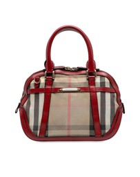 Pre-Loved by Azura Reborn - Pre-Loved Small Leather Trimmed House Check Canvas Bridle Orchard Satchel