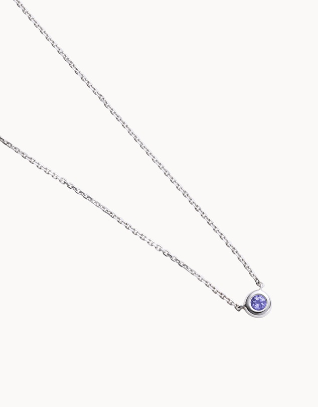 Kirstin Ash - Petite Birthstone Necklace December Tanzanite