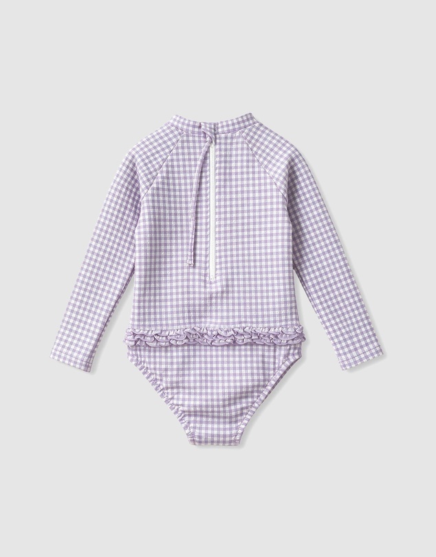 Minihaha - Lilac Gingham LS Sunsuit - Kids-Teens