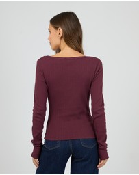 All About Eve - Tia Long Sleeve Top Wine