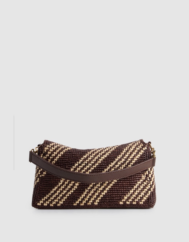 Evity - Clara Leather Raffia Shoulder Bag