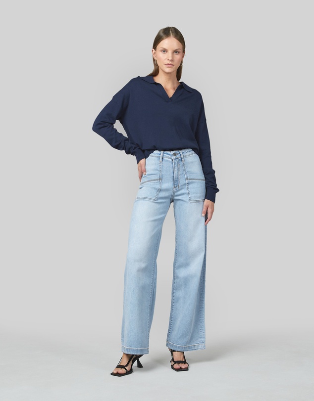 DRICOPER DENIM - Rita Navy Polo Top