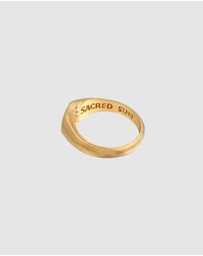 Haze & Glory - ICONIC EXCLUSIVE - Ring Signet Ring Sacred Sun in 925 Sterling Silver Gold Plated