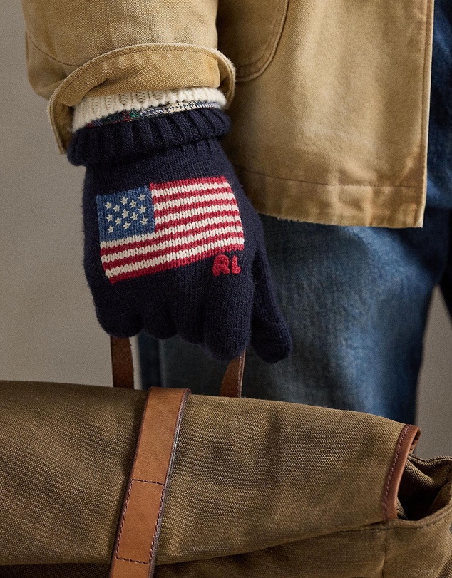 Polo Ralph Lauren - Flag-Intarsia Wool-Blend Touch Gloves