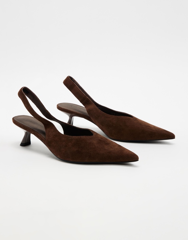 AERE - Suede Slingback Heels