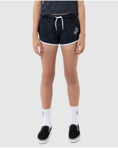 Santa Cruz - Strange Hibiscus Retro Track Shorts - Kids-Teens