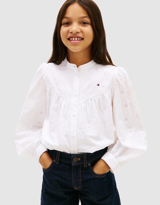 Tommy Hilfiger - Regular Fit Broderie Anglaise Shirt - Teens