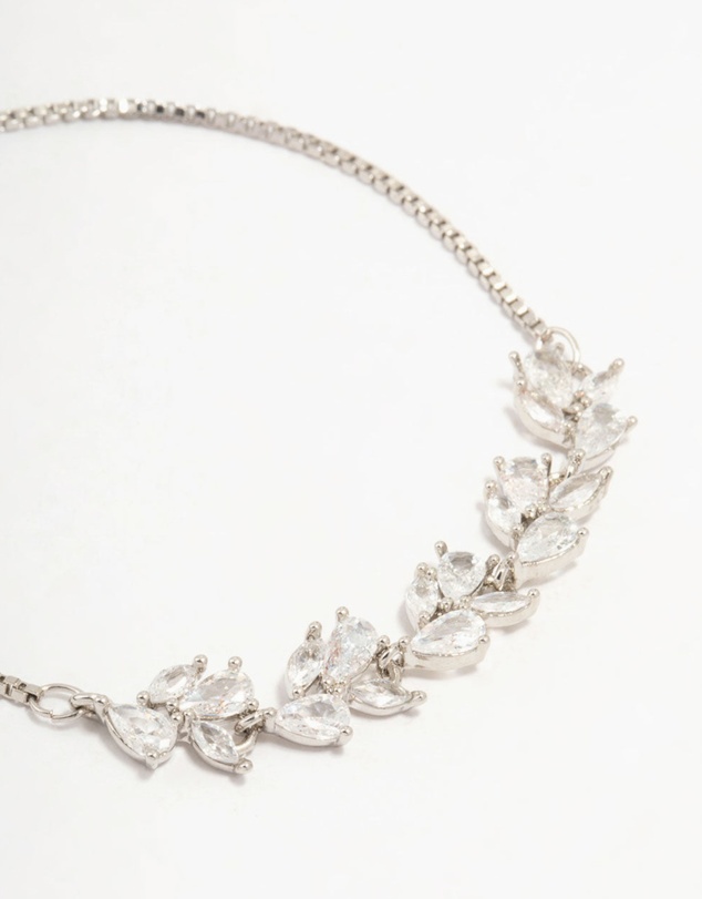 Lovisa - Silver Plated Cubic Zirconia Floral Toggle Bracelet