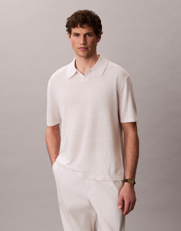 Calvin Klein - Linen Blend Polo Sweater