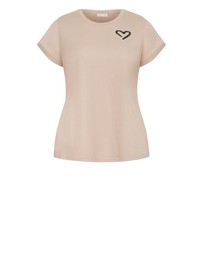 City Chic - Plus size Davina Cotton Tee - stone