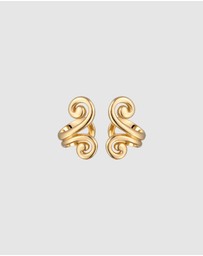 Elli Jewelry - Earrings Earcuff Spiral 925 Sterling Silver Gold-plated