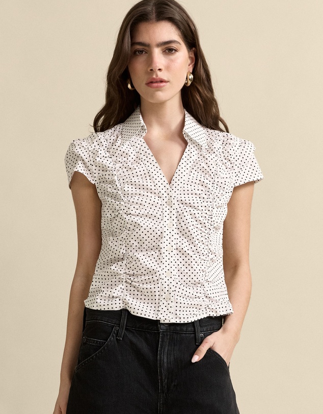 MVN - Polka Dot Rouched Shirt