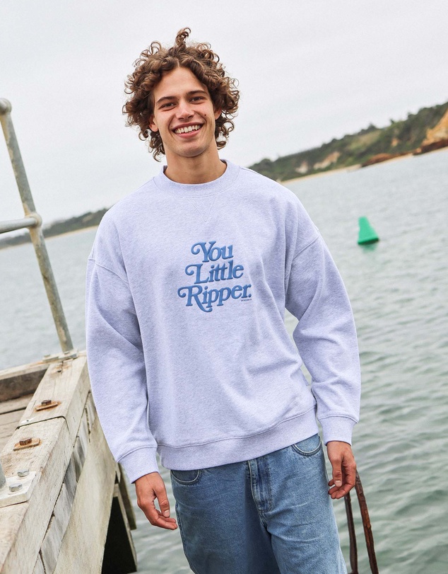 Skwosh - You Little Ripper Crew Neck Sweat in Grey Marle