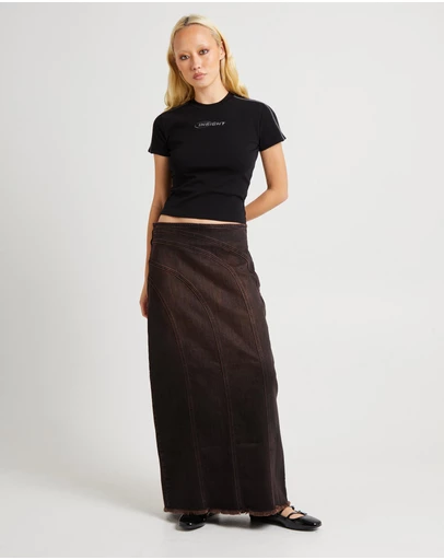 Insight - Panelled Denim Maxi Skirt