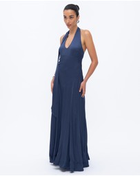 Minima Esenciales - Daphne Halter Scarf Maxi Dress