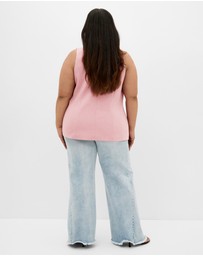 City Chic - Plus size Imogen Vest - baby pink