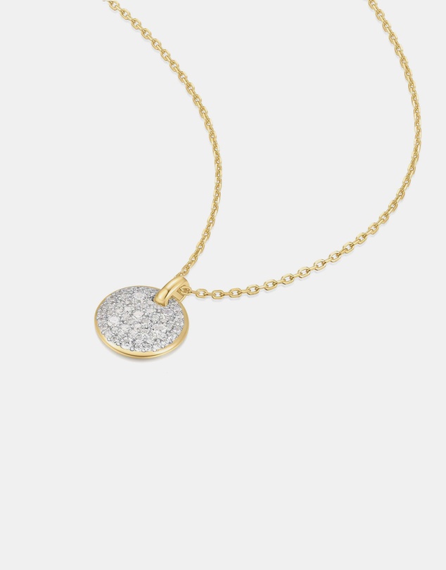 Ania Haie - Two-Tone Large Pave Disc Necklace