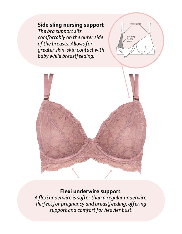 Hotmilk Maternity Lingerie - Heroine Plunge Nursing Bra - Flexiwire