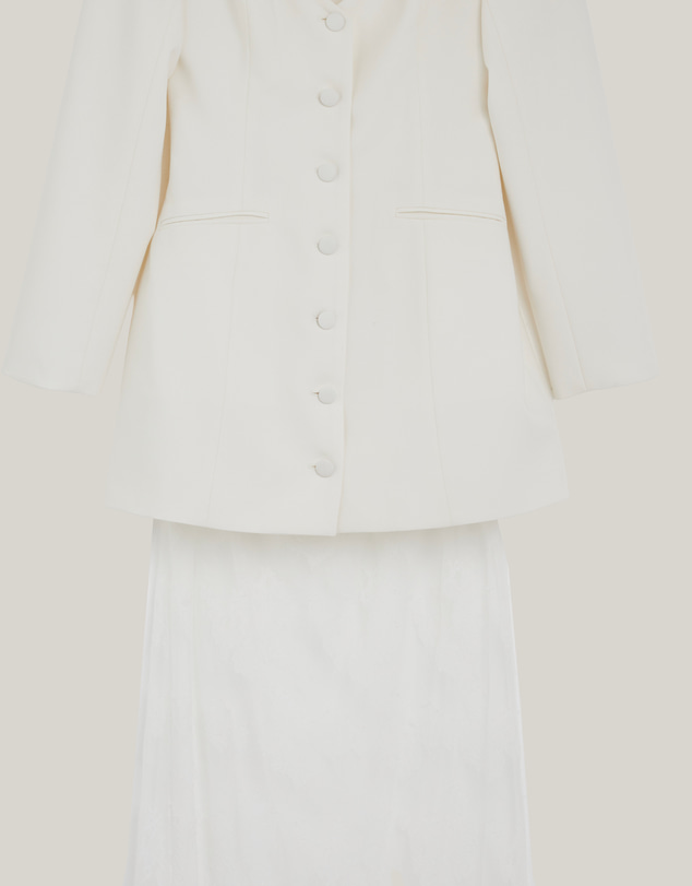 Revibe - Repaired CHANCERY Jordie Maxi Lace And Suiting Dress - AU 10