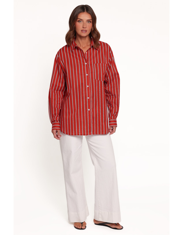 Petal & Pup - Palmer Button Down Shirt - Red Stripe