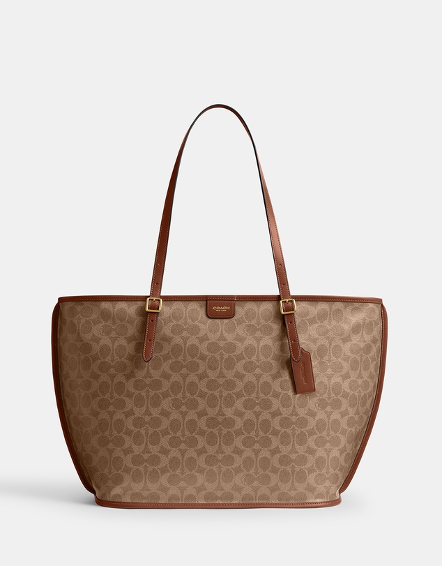 Coach - Signature Coated Canvas Taxi Tote Bag
