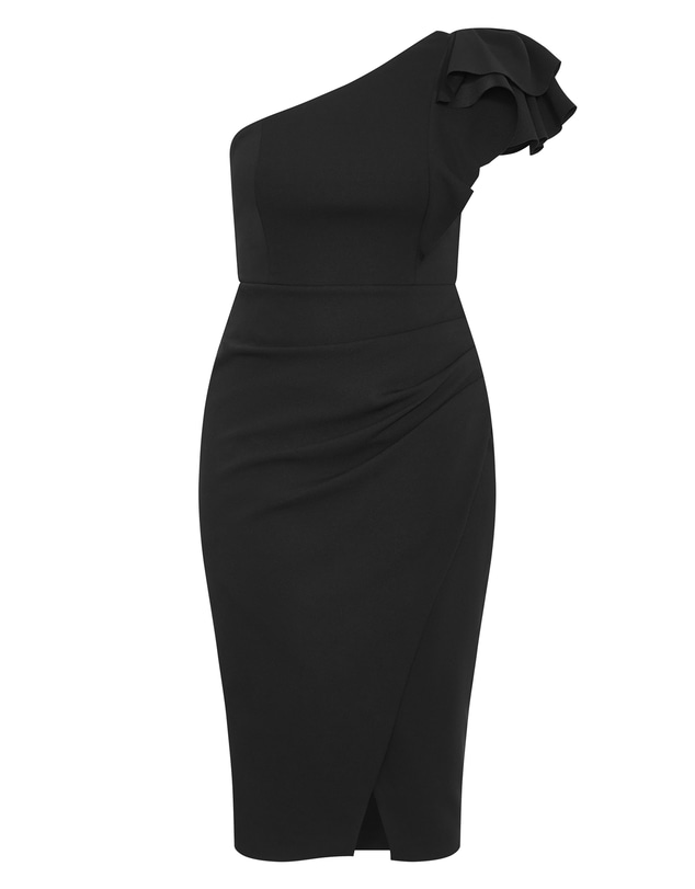 City Chic - Plus size Milani One Shoulder Dress - black
