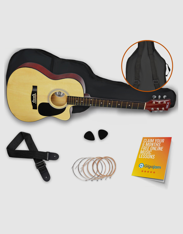 iWorld - 3rd Avenue Cutaway Acoustic Guitar Pack - Natural