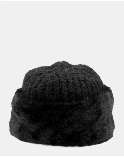 Morgan & Taylor - Kara Faux Fur Hat in Black