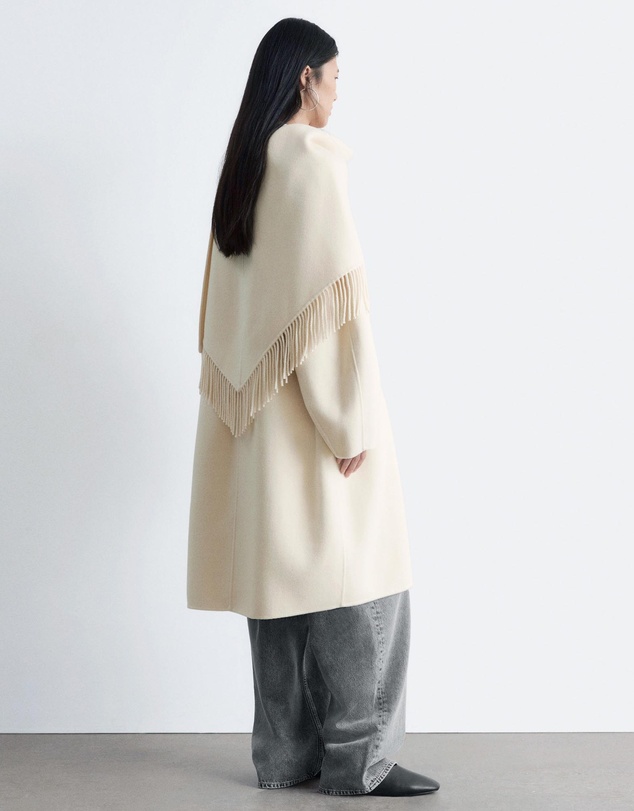 & Other Stories - Fringed Shawl Wool Coat