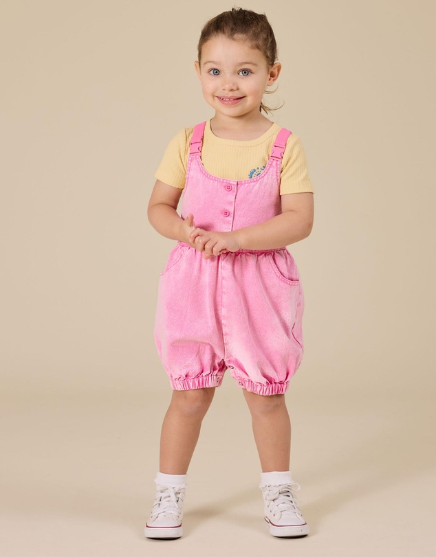 Goldie + Ace - Cindy Denim Bubble Overalls - Babies-Kids