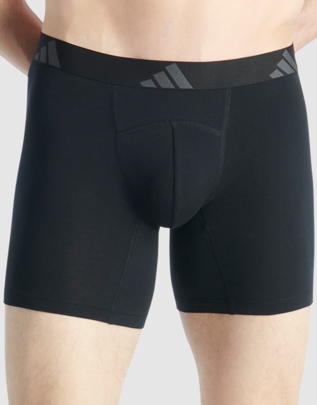 adidas Sportswear - 2 Pack Active Flex Cotton Ergonomic Boxer Brief Underwear