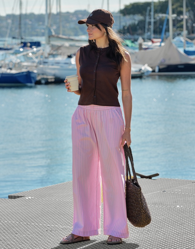 Ceres Life - Lyla Button Through Rib Tank