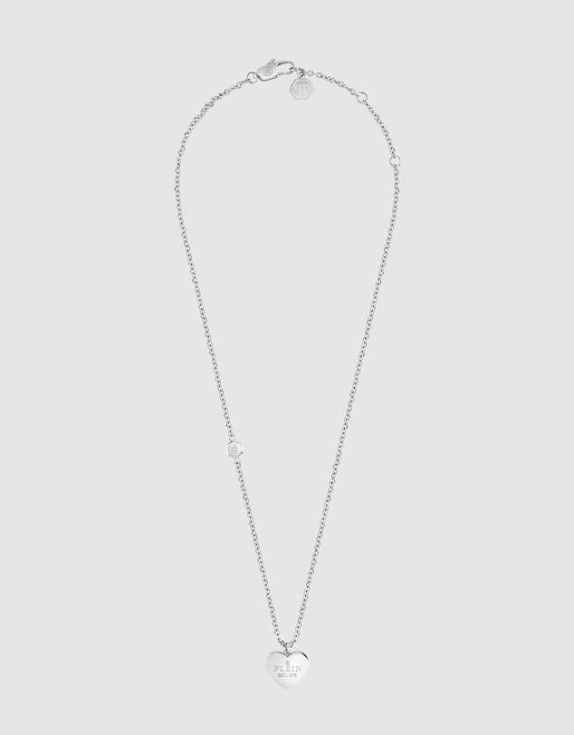 Philipp Plein - Philipp Plein Rocked Heart Silver-Tone Necklace