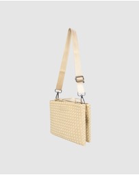 Chuchka - Woven Neoprene Double Pouch Bag Beige
