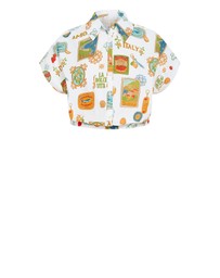 City Chic - Vacay Amore Print Shirt - White