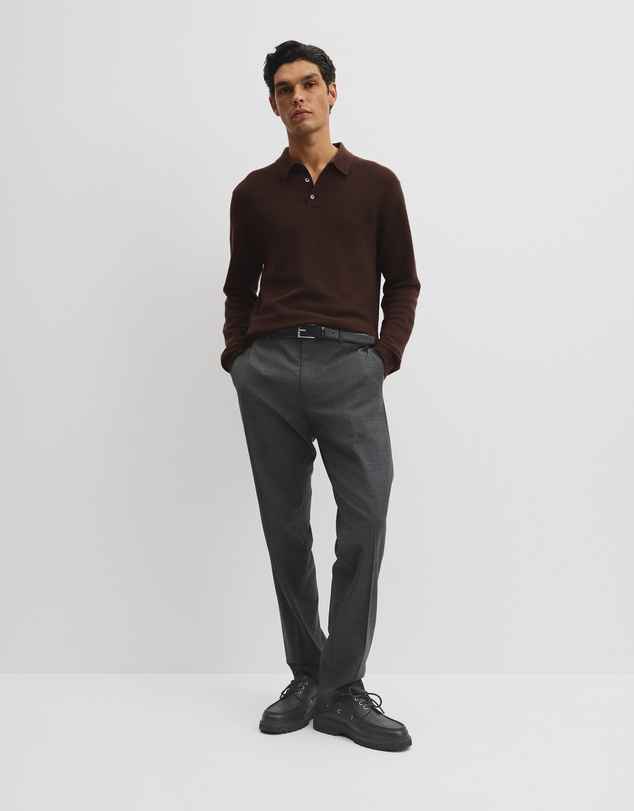 Country Road - Australian Merino Textured Polo Knit