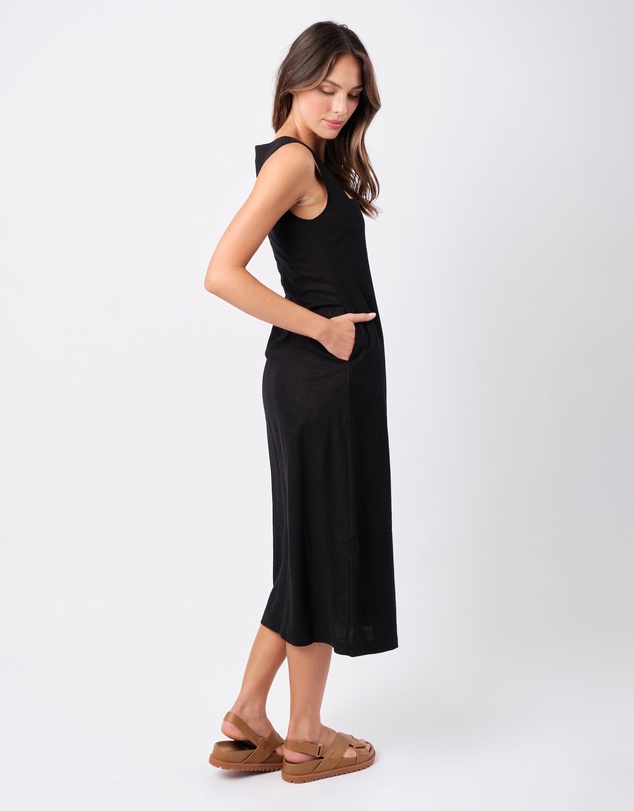 UNE PIECE - Square Neck Linen Midi Dress