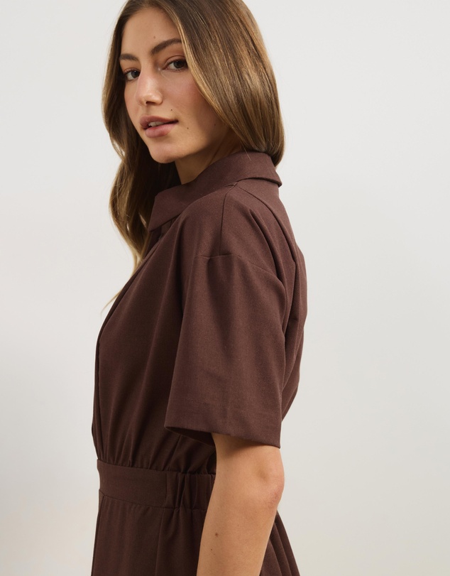 Atmos&Here - Belle Short Sleeve Shirt Maxi Dress