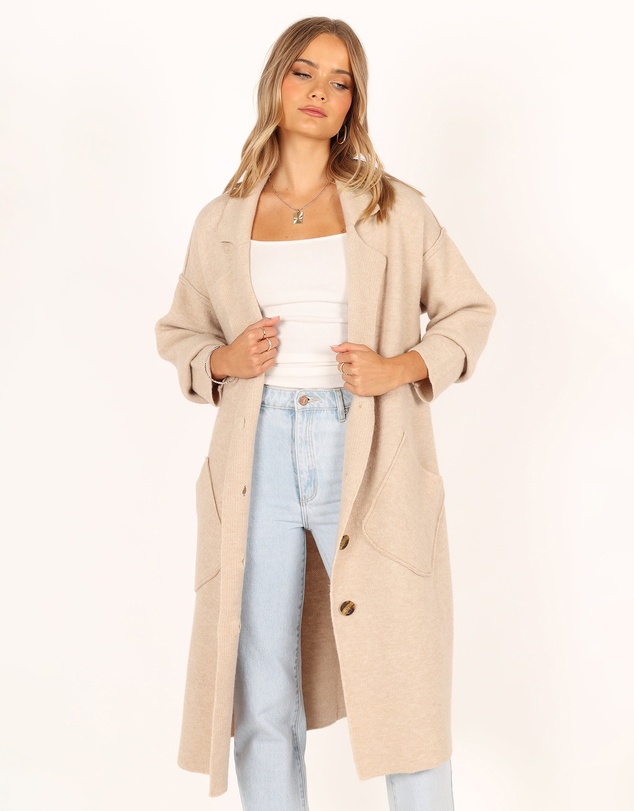 Petal & Pup - Ivy Button Front Coatigan - Oatmeal