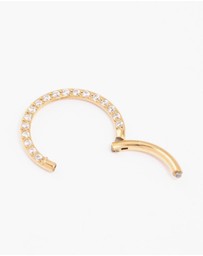 Lovisa - Gold Plated Titanium Cubic Zirconia Clicker Ring 10mm