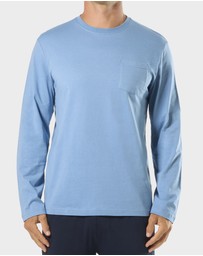 Mitch Dowd - Mens Relaxed Long Sleeve Crew Tee - Blue