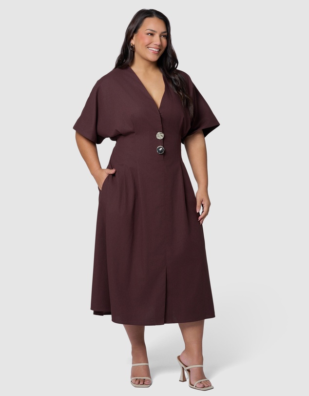 Something 4 Olivia - Blair Linen Midi Dress
