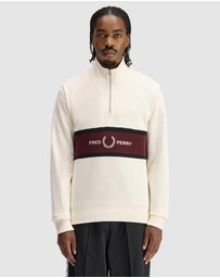 Fred Perry - Embroidered Panel Half Zip Sweatshirt