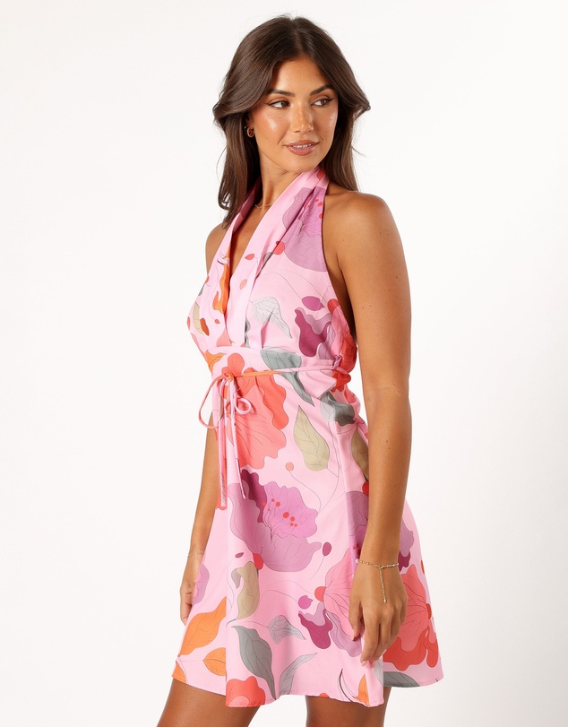 Petal & Pup - Ivy Halterneck Mini Dress - Multi Floral