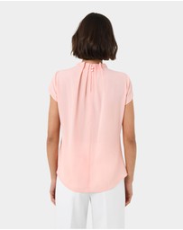 Forcast - Olivia Pleated High Neck Top