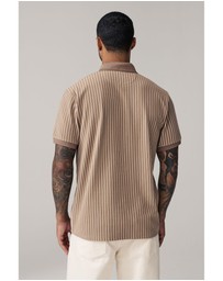 NEXT - Vertical Stripe Quarter Zip Polo Shirt