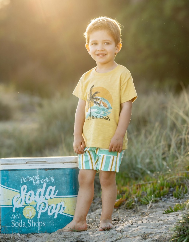 Fox & Finch - Surfs Up Stripe Shorts - Kids