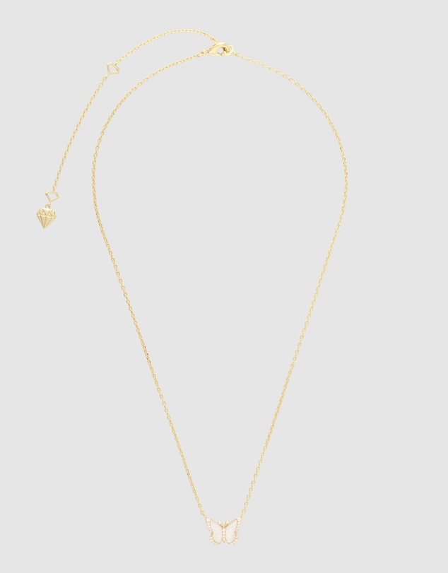 Wanderlust + Co - Butterfly Pearl & Gold Necklace